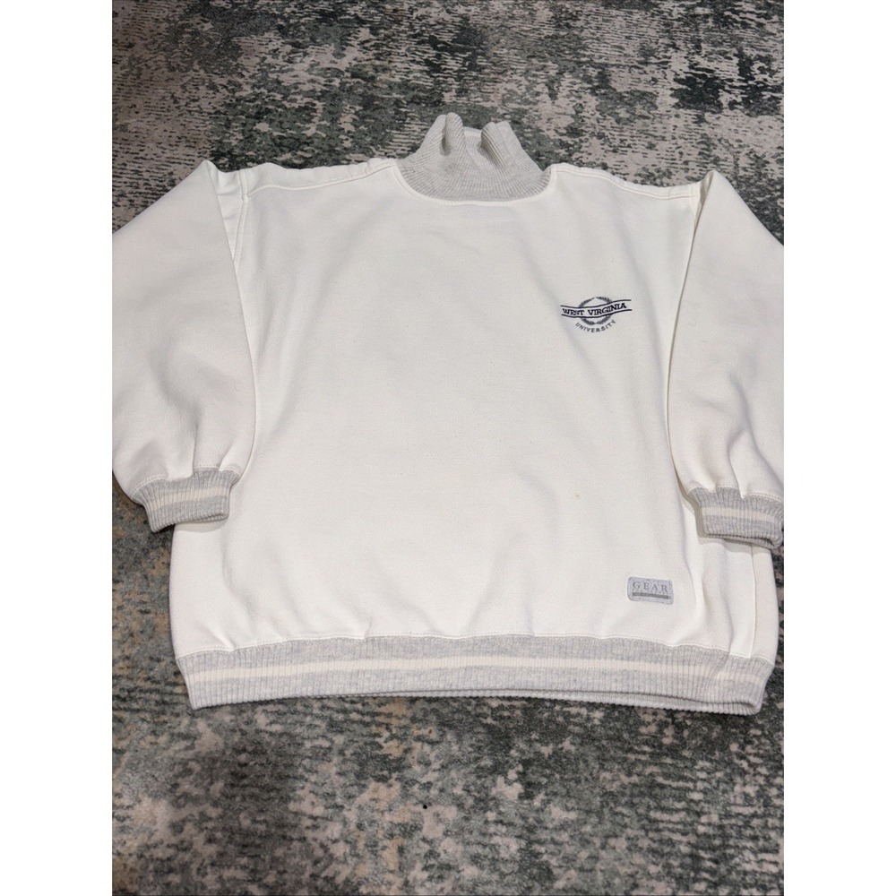 90s Vintage West Virginia University WVU Turtleneck Sweatshirt Gear For Sports L
